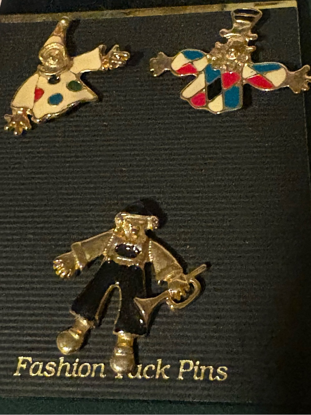 Clown and Pierrot Enamel Lapel Pin Set - Multicolor